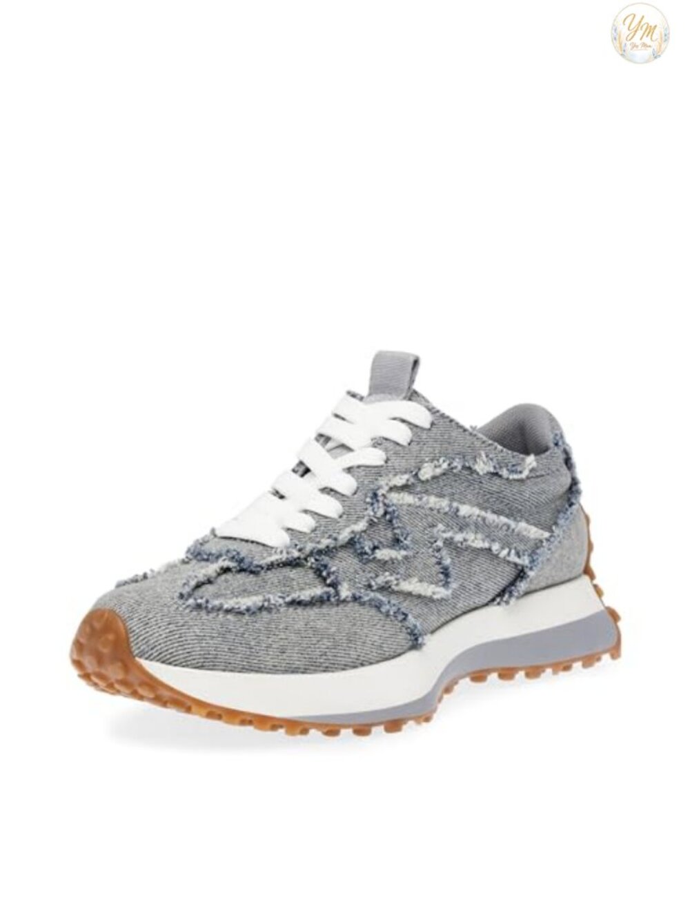 Suede Nylon Mesh Platform Sneakers Lace Up Cushioned